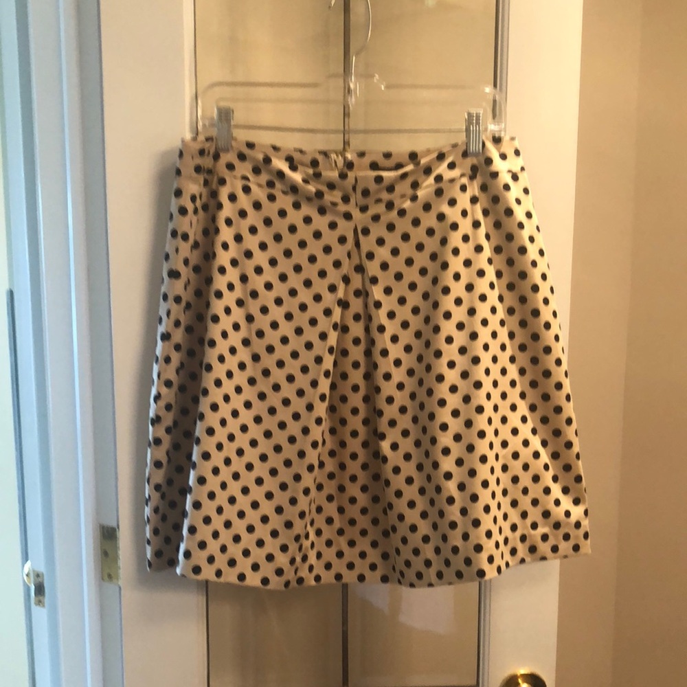 Marina Luna Beige Polka Dot Circle Skirt with Black Dots